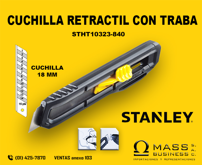 CUCHILLA CUTTER STANLEY STHT10323 SNAP OFF 18 MM